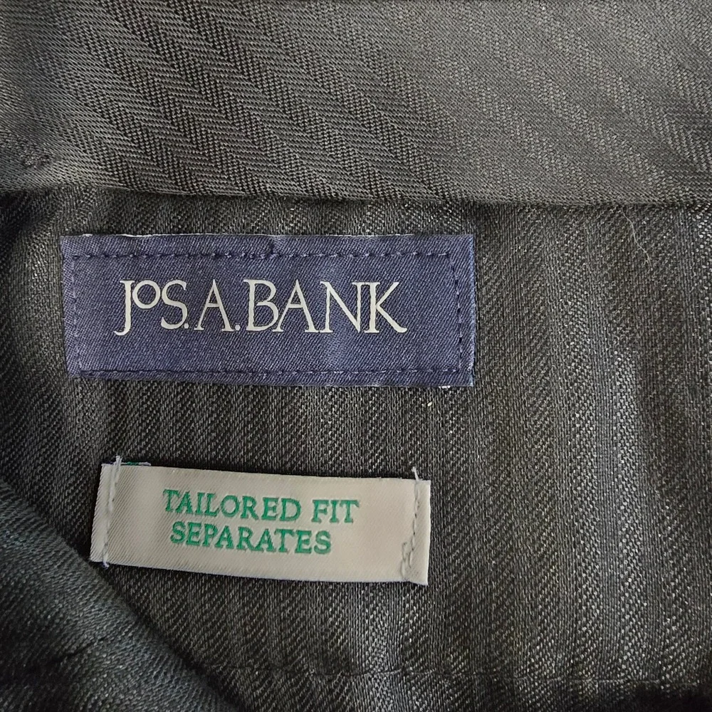 Jos A Bank Mens Tailored Fit Tuxedo Pants Black Wool Blend Satin Stripe 35x30‎